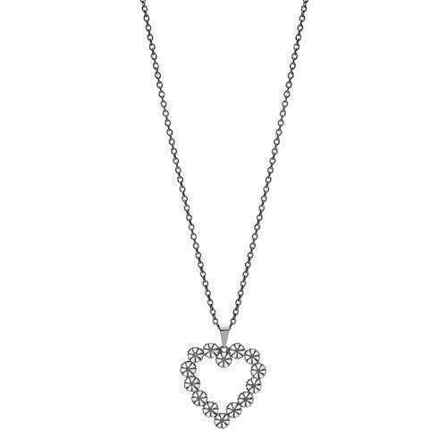 Image of Lund Marguerit 925 Sterling sølv Collier Sort rhodineret, model 90225245-H-RH