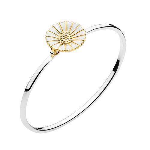 Image of Lund Marguerit 925 sterling sølv Armring blank med hvid emalje, model 903018-M
