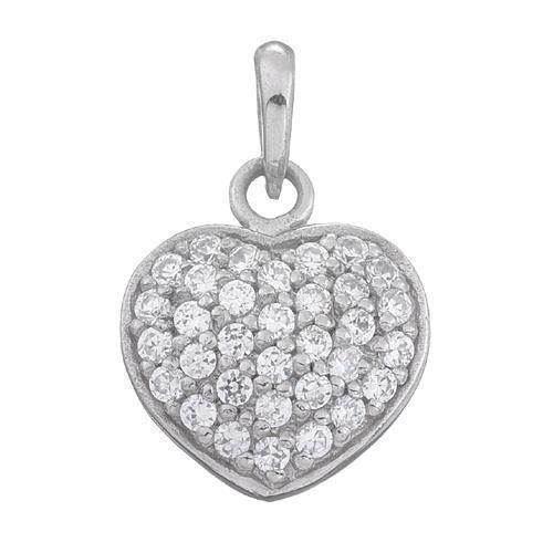 Image of Lund 925 Sterling sølv Hjertevedhæng Belagt med Zirkonia ,model 908314-30
