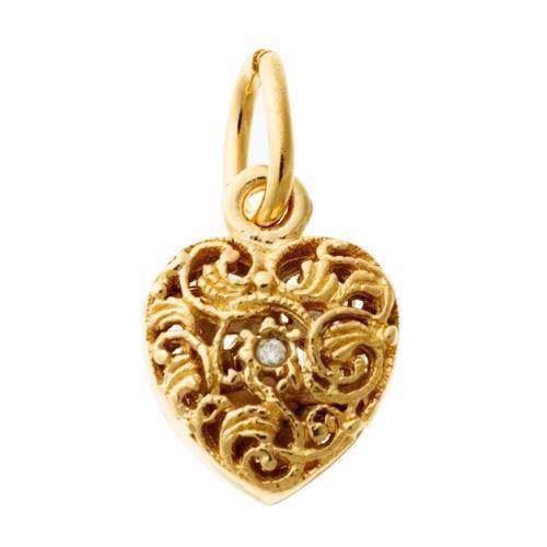 Image of Lund 925 Sterling sølv Hjertevedhæng Rustikt mønster ,model 908655-0,015F