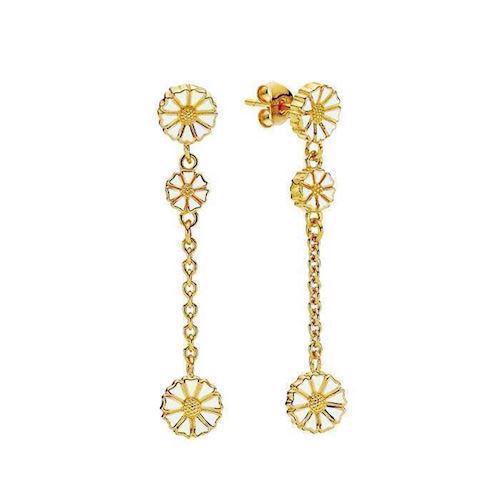 Image of Lund Copenhagen Marguerit 925 sterling sølv øreringe forgyldt, model 909082-6-M