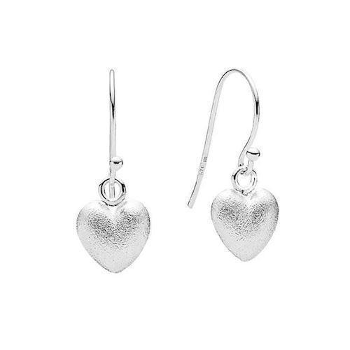 Image of Lund Copenhagen Lund Cph. Hjerte 925 sterling sølv øreringe matteret, model 9094212-2