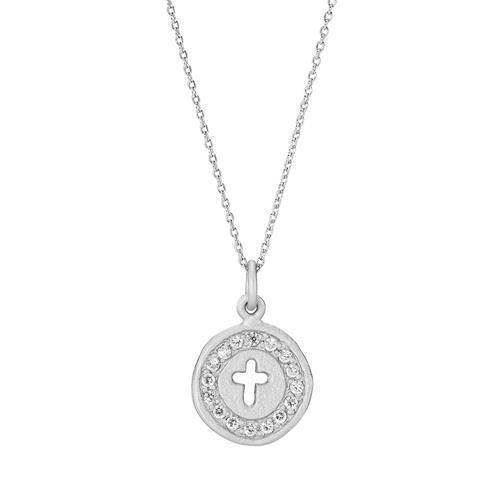 Image of Lund 925 Sterling sølv Collier mat rhodineret med zirkonia, model 9715940-45-30