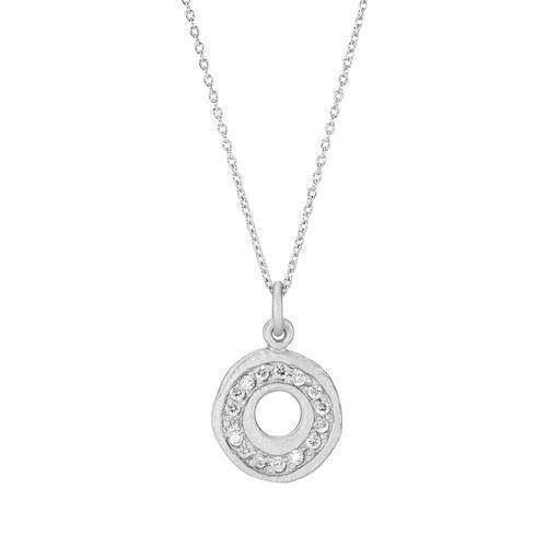 Image of Lund 925 Sterling sølv Collier mat rhodineret med zirkonia, model 9716040-45-30