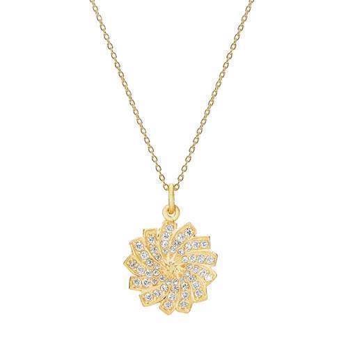 Image of Lund 925 Sterling sølv Collier mat forgyldt med zirkonia, model 9717745-30-F