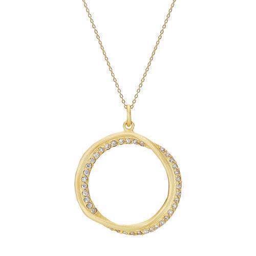 Image of Lund 925 Sterling sølv Collier mat forgyldt med zirkonia, model 9717945-30-F