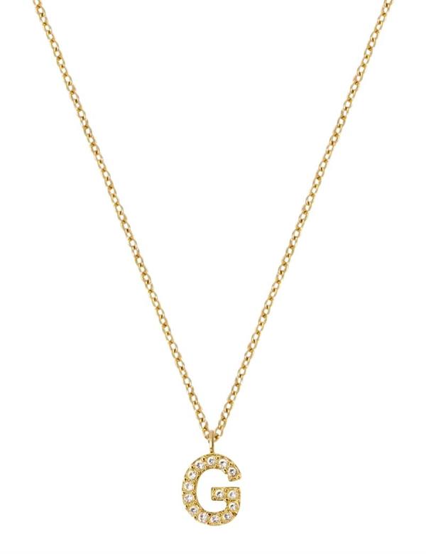 Mockberg Stone bogstav G forgyldt stål Halskæde