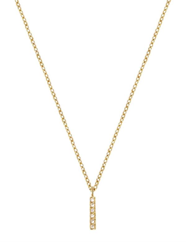 Mockberg Stone bogstav I forgyldt stål Halskæde