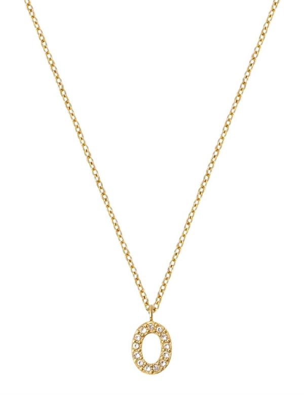 Mockberg Stone bogstav O forgyldt stål Halskæde