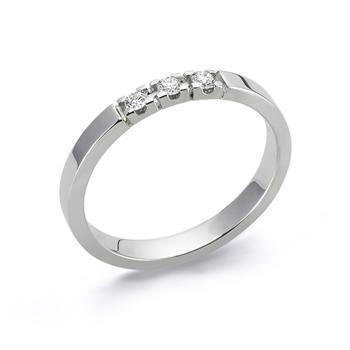 Nuran 9 kt hvidguld diamant alliance ring, fra Nuran Classic serien med 3 stk 0,07 ct diamanter Wesselton / SI