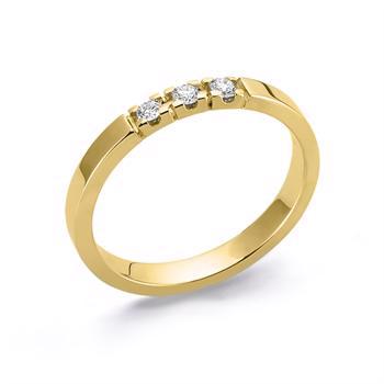 Nuran 14 kt rødguld diamant alliance ring, fra Nuran Classic serien med 3 stk 0,02 ct diamanter Wesselton / SI