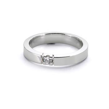Nuran 14 kt hvidguld diamant alliance ring, fra Nuran Classic serien med 1 stk 0,04 ct diamanter Wesselton / SI