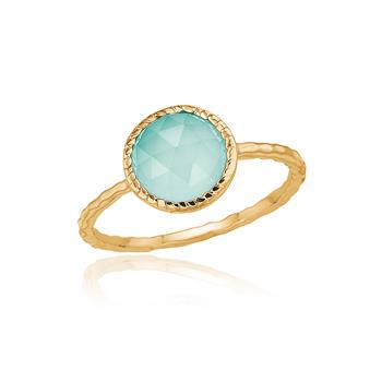 Ring med aqua calcedon, fra Blicher Fuglsang