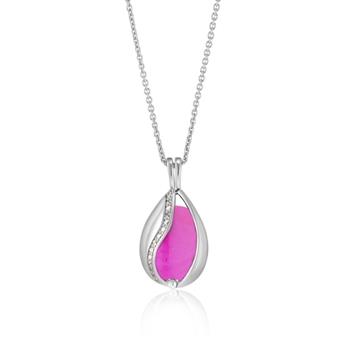 Blankt Smykke Æg med Pink Onyx, fra Blicher Fuglsang