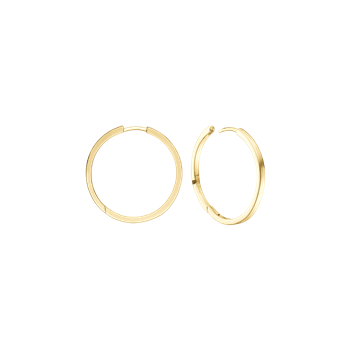 Runde, glatte creoler med åbning, 16,5 mm i diameter, 1,9 mm trådtykkelse.