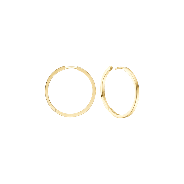 Runde, glatte creoler med åbning, 16,5 mm i diameter, 1,9 mm trådtykkelse.