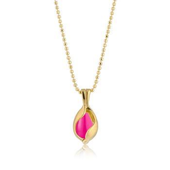 Lille Smykke Æg med Pink Onyx, fra Blicher Fuglsang