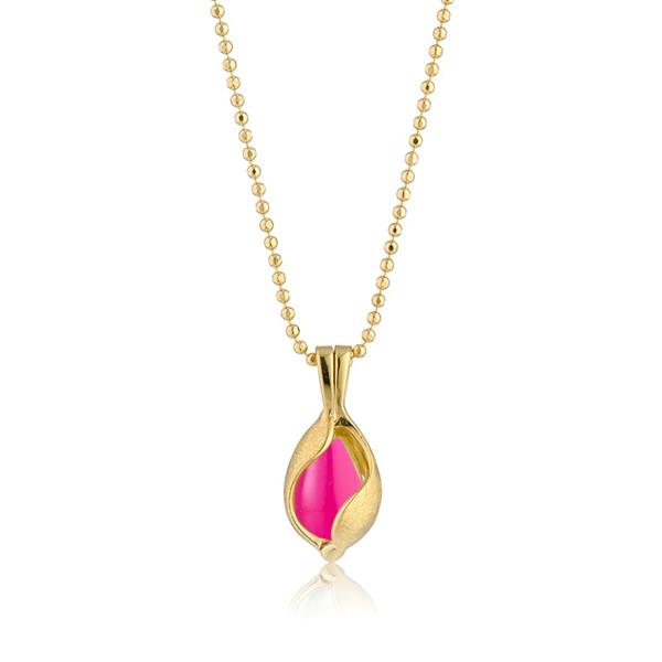 Lille Smykke Æg med Pink Onyx, fra Blicher Fuglsang