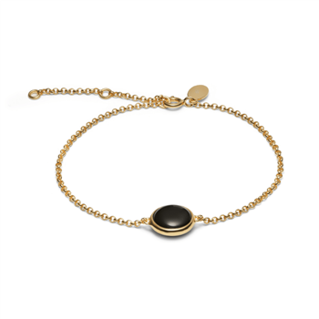 Armbånd i guldbelagt sølv med sort onyx, fra Blicher Fuglsang