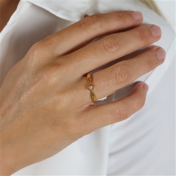 Eternity 8kt d.ring  1x0,03ct wsi, fra aagaard