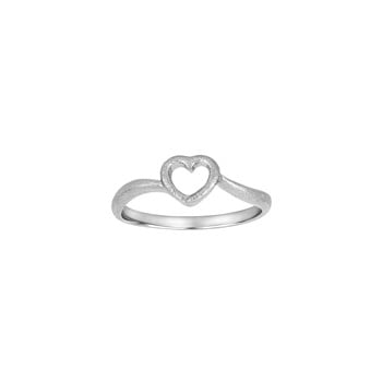Rhod. sølv hjerte ring, fra Siersbøl
