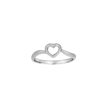 Rhod. sølv hjerte ring, fra Siersbøl