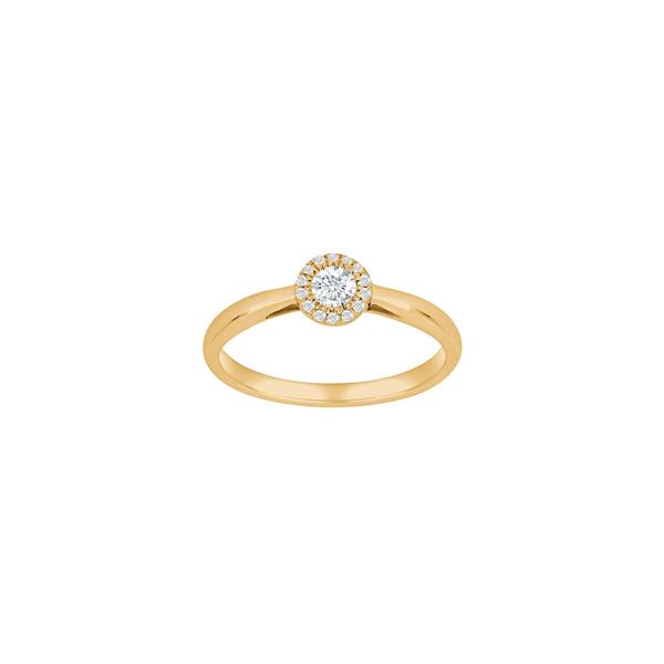 14kt. guldring roset m/dia. 0.20ct W/SI, fra Siersbøl