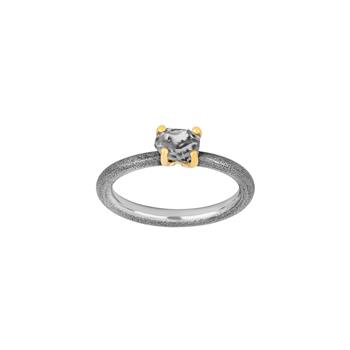 SHAPE Sølv oxyd/forg. ring m/Herkimer-diamant, fra Siersbøl Shape