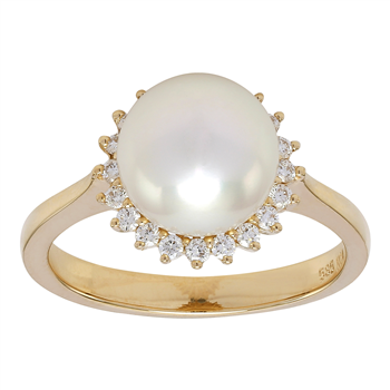 14kt. guld ring med 0,23ct. TW/SI og fvkp 9mm, fra Siersbøl