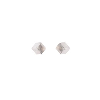 Ørestik sølv rhodineret firkant, fra L&G