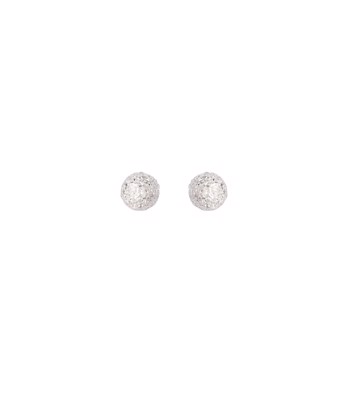 Ørestik sølv rhodineret kugle diamond look 3mm, fra L&G