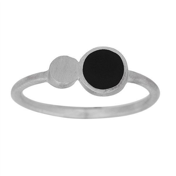 Rhd. sølv ring BLACK52 11mm Str.50, fra Nordahl