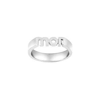 Rhod. sølvring STATEMENT52 4mm MOR Str.60, fra Nordahl
