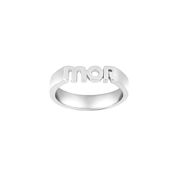 Rh. sølvring STATEMENT52 4mm MOR Str.50, fra Nordahl