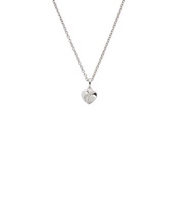 Vedhæng sølv rhodineret hjerte zirkonia med kæde, fra L&G