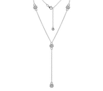 Y-Kæde sølv rhodineret blomster, fra L&G