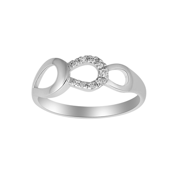 14 kt. hvidguldsring m. dia. 0.053ct W/SI, fra Siersbøl