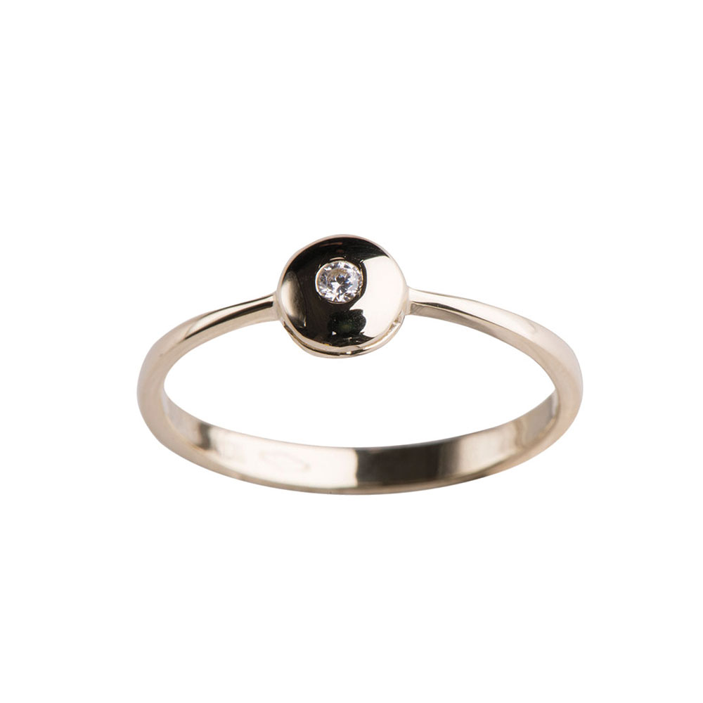 14kt. guld ring med cz, fra Siersbøl