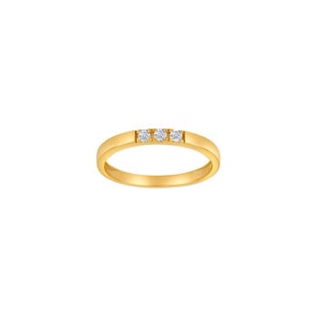 8kt. Gold wedding band w. 3 cz., fra Siersbøl