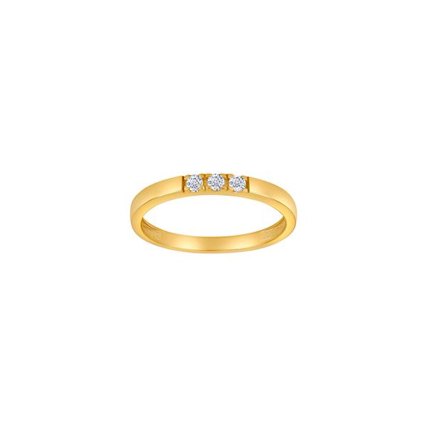 14kt. Gold Trauring m. 3 cz., fra Siersbøl