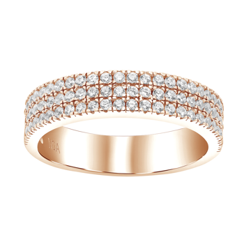 Rosaforgyldt ring ADINANOR 3 rækker cz., fra Joanli Nor