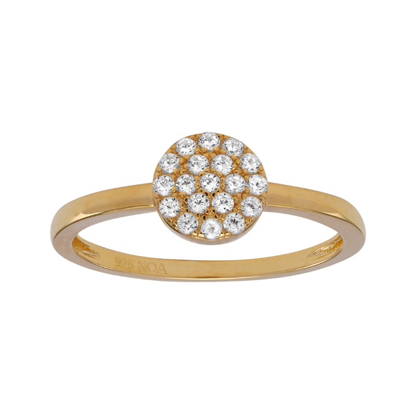 Forgyldt ring ANNIENOR med CZ rund 6mm Str.48, fra Joanli Nor