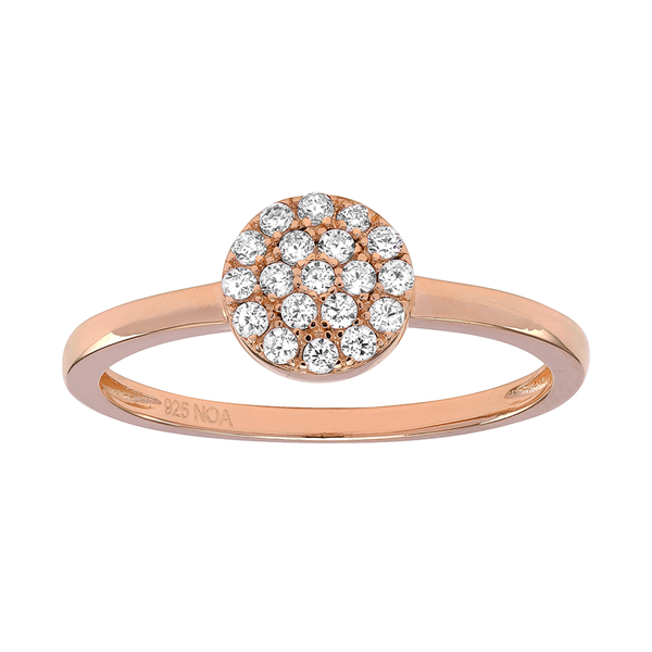 Rosaforgyldt ring ANNIENOR med CZ rund 6mm Str.50, fra Joanli Nor