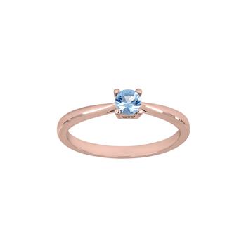 Rosaforg. sølv ring 4mm lyseblå HELENNOR Str.54, fra Joanli Nor