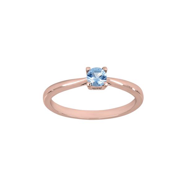 Rosaforg. sølv ring 4mm lyseblå HELENNOR Str.54, fra Joanli Nor