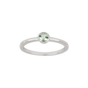 Rhd. sølv ring 4mm lysegrøn HILDANOR, fra Joanli Nor
