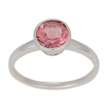 14kt. hvidgulds ring m/pink tourmalin*, fra Siersbøl