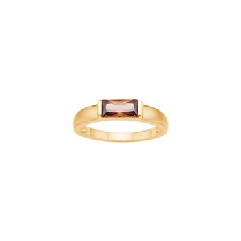 Forgyldt sølv ring brun FACET52 str. 60, fra Nordahl