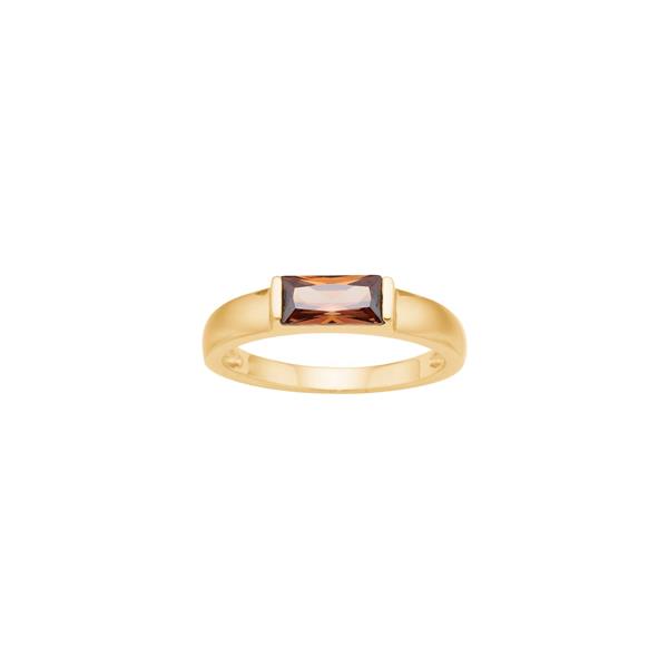 Forgyldt sølv ring brun FACET52 str. 58, fra Nordahl