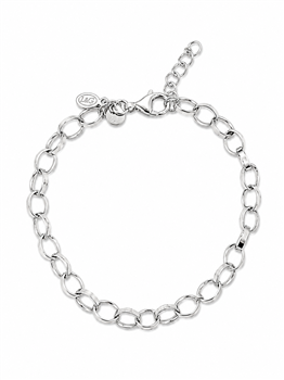 Armbånd sølv rhodineret ovale led, fra L&G
